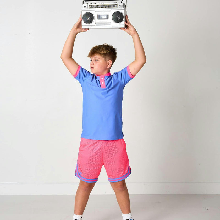 neon pink basketball short