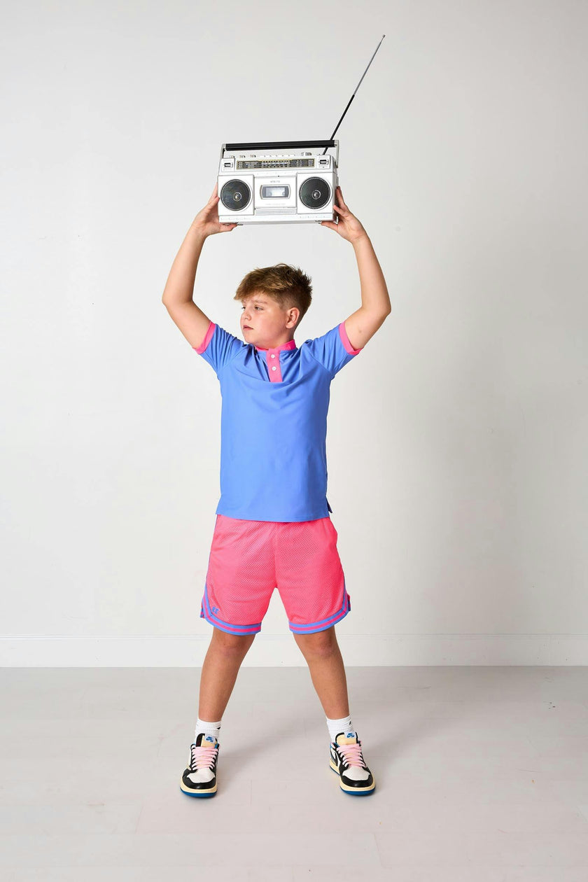 neon pink basketball short