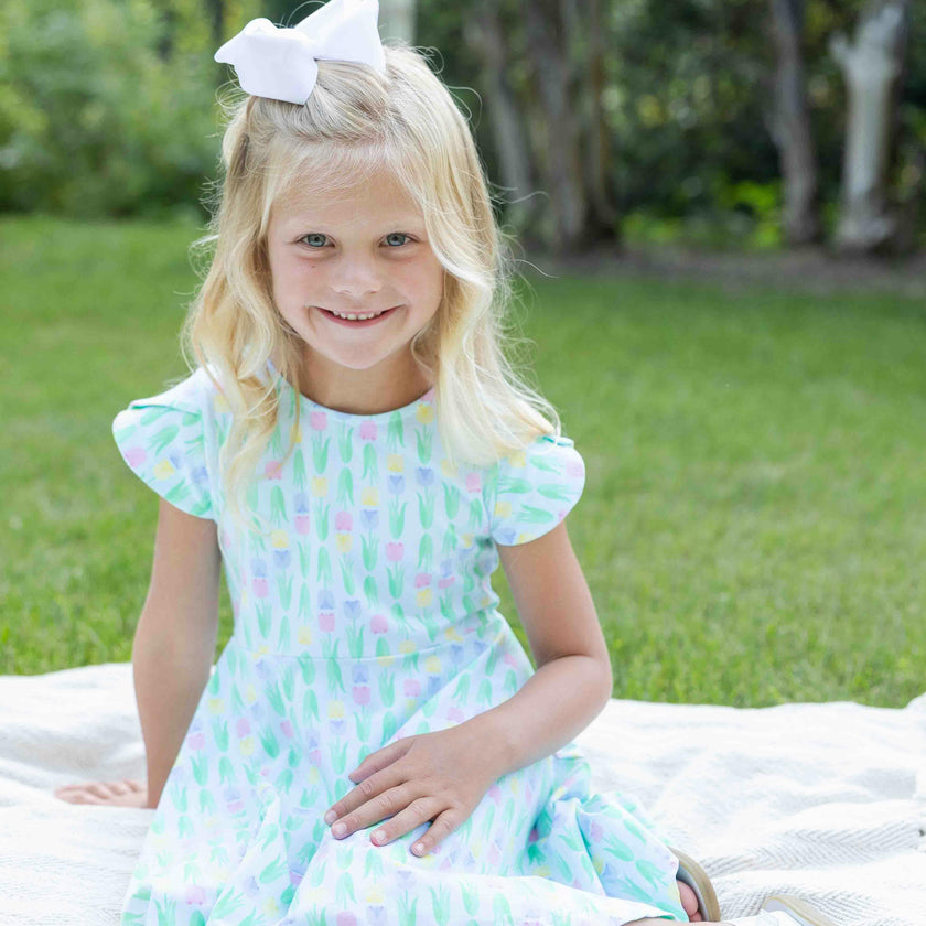 Printed Knit Tulip Twirl Dress