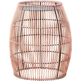 Large Round Outdoor Patio Bamboo Side Table with Iron Top