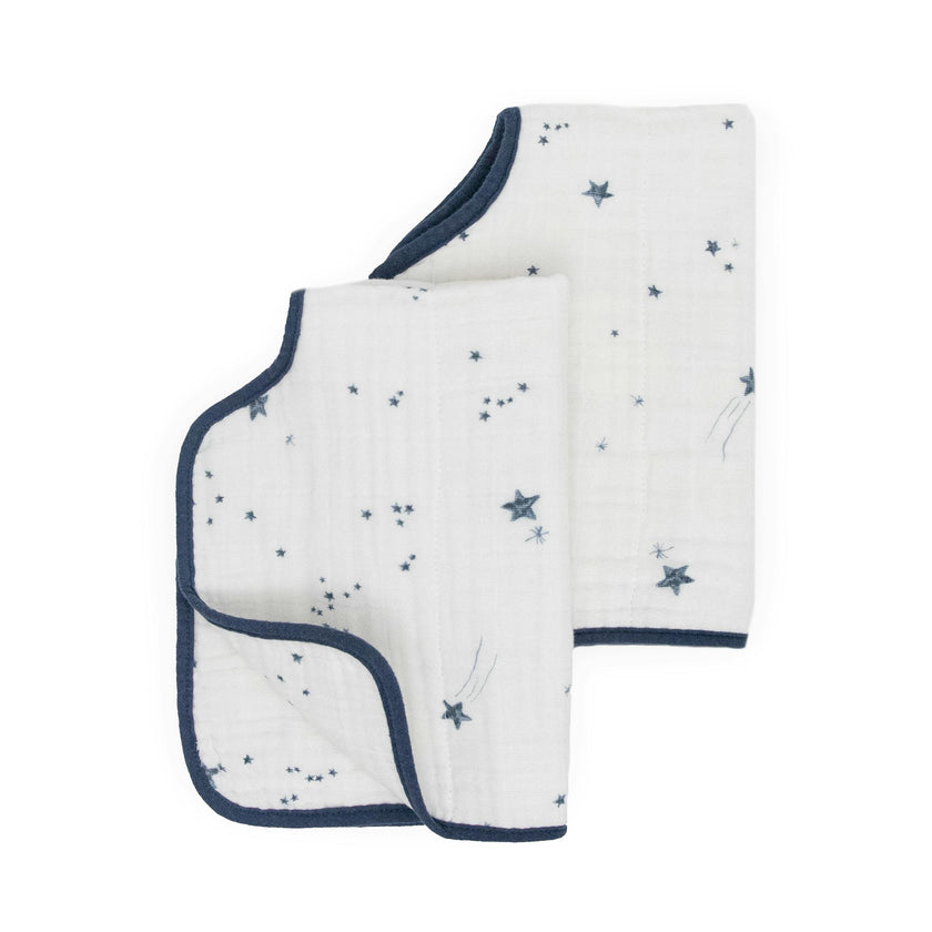 Cotton Muslin Burp Cloth 2 Pack - Shooting Stars