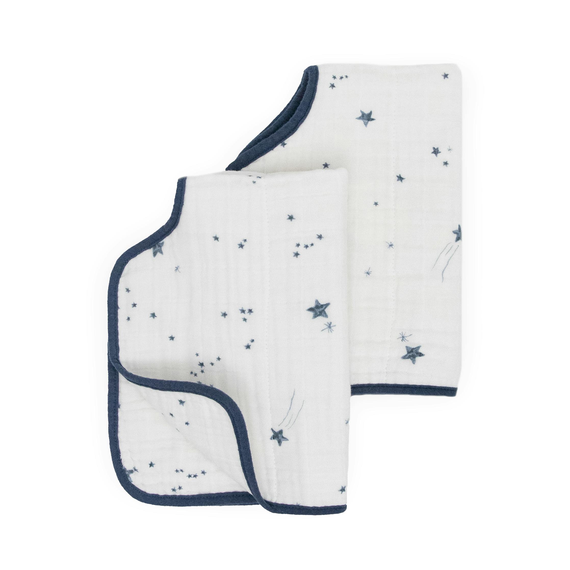 Cotton Muslin Burp Cloth 2 Pack - Shooting Stars