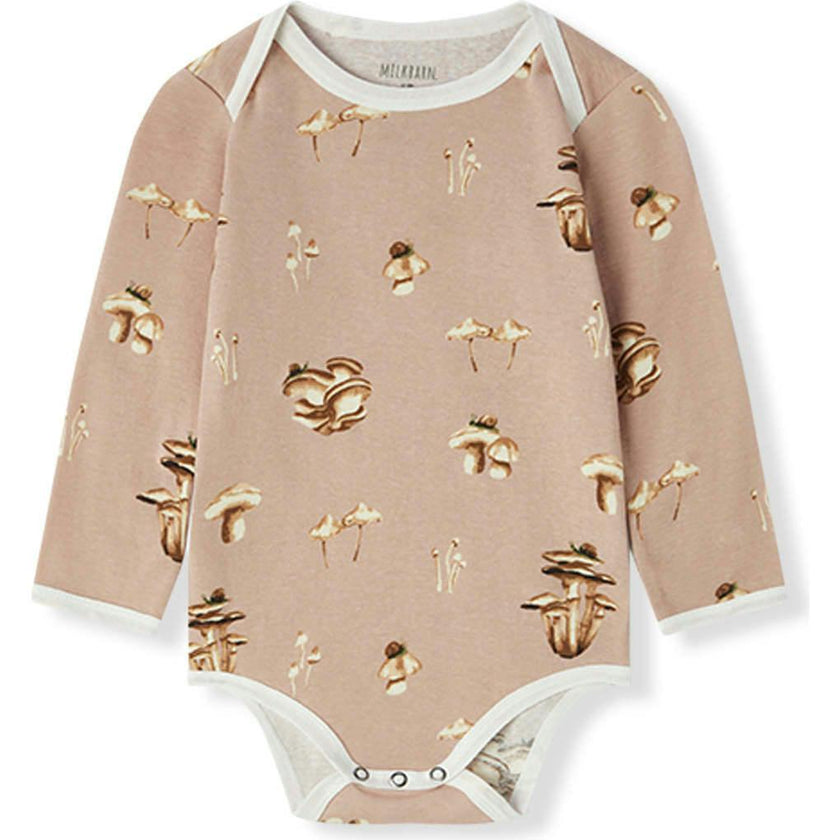 Mushroom Organic Cotton Long Sleeve One Piece