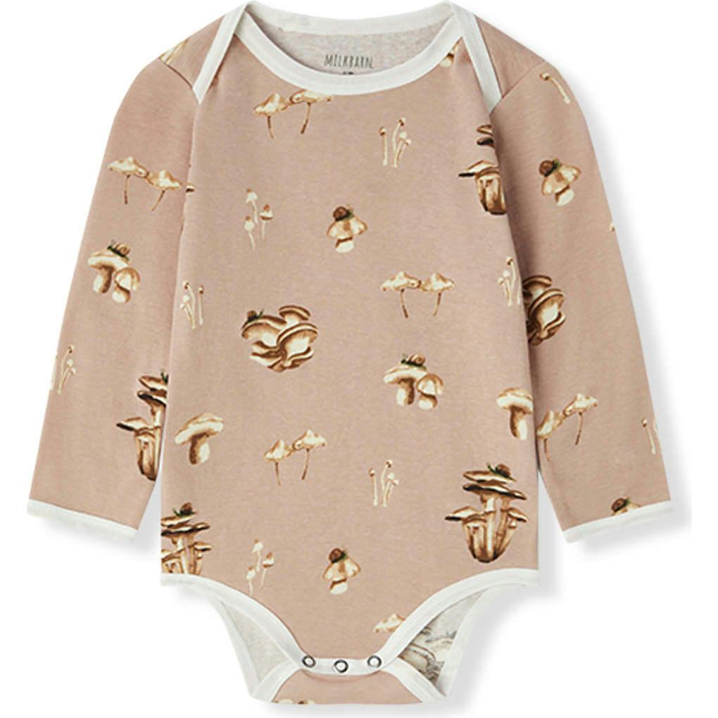 Mushroom Organic Cotton Long Sleeve One Piece
