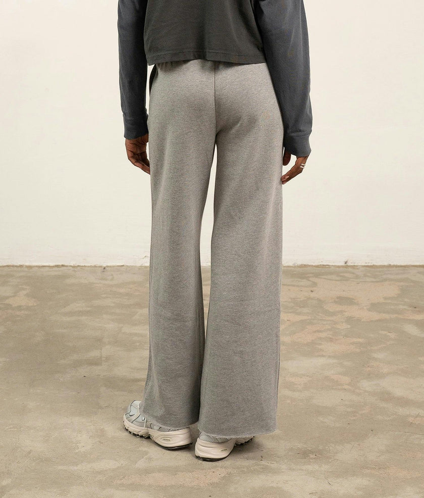 Womens Recycled Fleece Wide Leg Pant - Recycled Fleece - Heather Grey