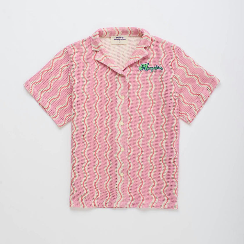 WAVY MESH SHIRT LIGHT PINK
