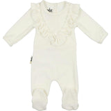 Velour Ruffle Long Sleeve Footie