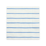 Cobalt Frenchie Striped Large Napkin