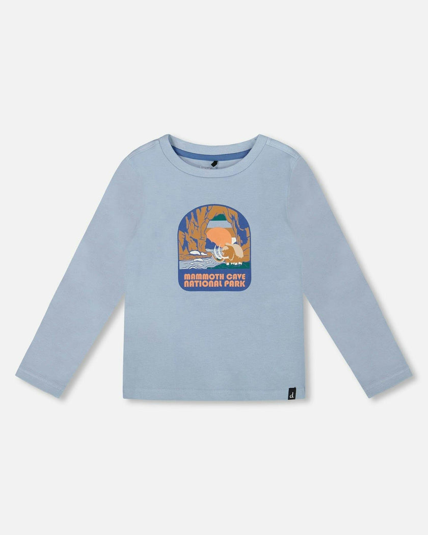 Organic Cotton Long Sleeve T-Shirt Light Blue
