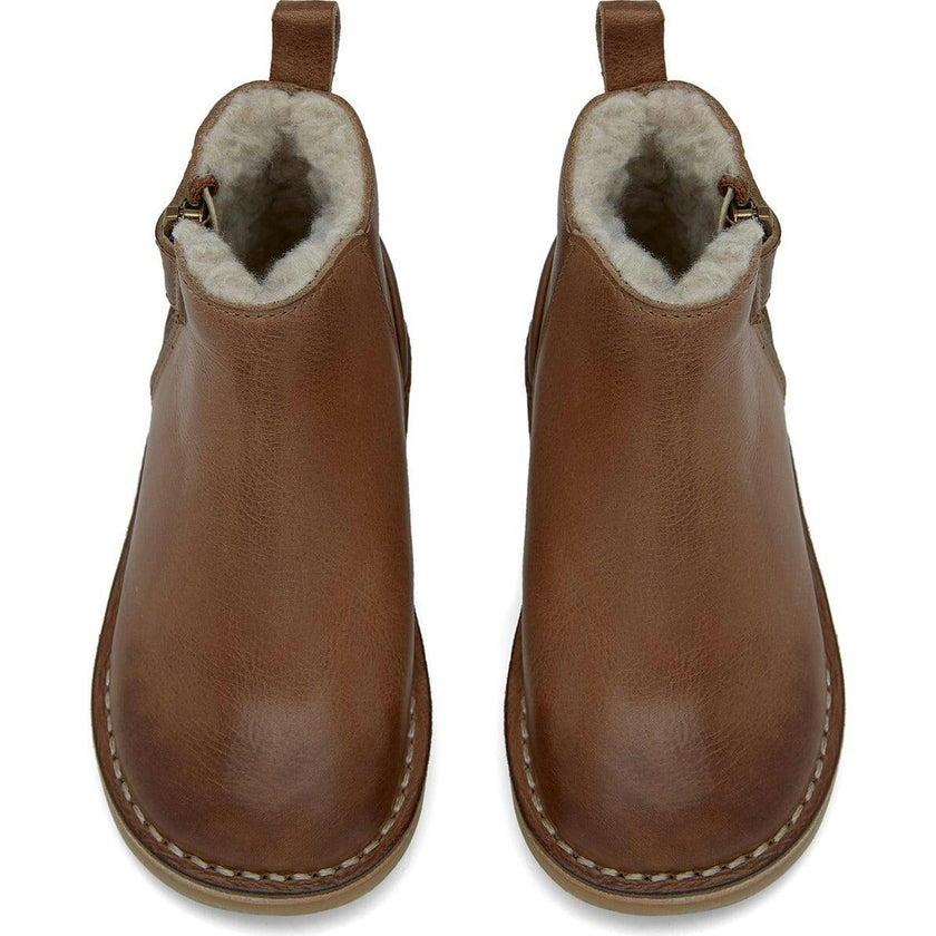 Winston Fur-lined Boot Tan Burnished Leather, Tan