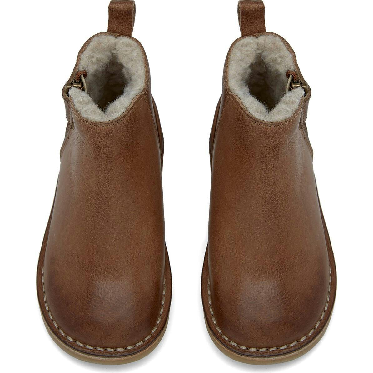 Winston Fur-lined Boot Tan Burnished Leather, Tan