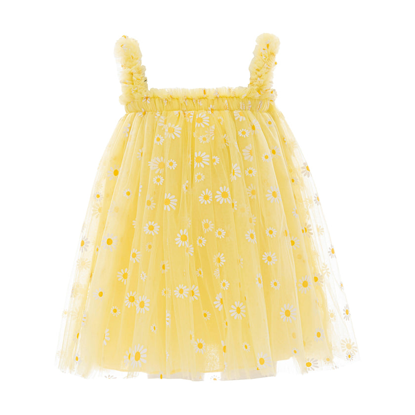Yellow Solenne Daisy Ruffle Dress