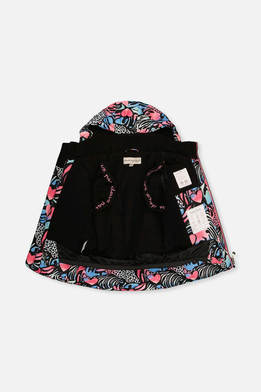 Two Piece Play Snowsuit Black Zebra Print With Pink Pants