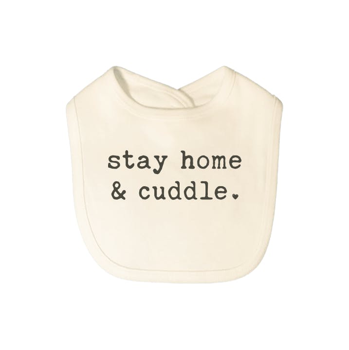 graphic bib | stay home and cuddle