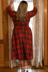 Amber 3/4 Sleeve Dress in Christmas Cheer Plaid