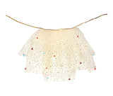 Tulle Celebrations Cape with Multicolor Pom Poms and Gold Glitter Stars