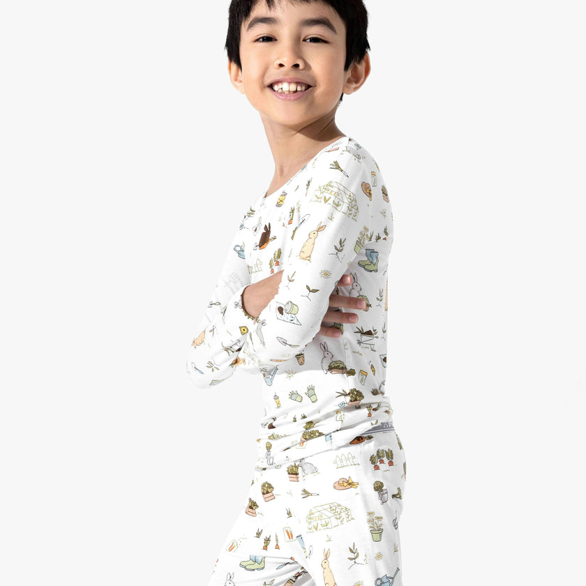 Bunny Garden Bamboo Kids Pajamas