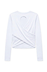 Oakley -  Crisscross Back Keyhole Long Sleeve Top - White