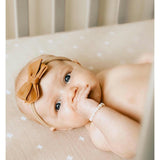 Cotton Muslin Crib Sheet - Taupe Cross