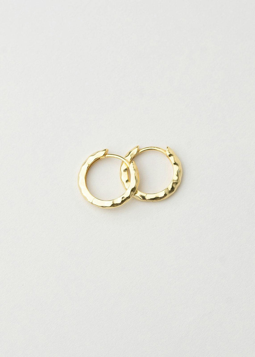 Hammered Gold Hoops