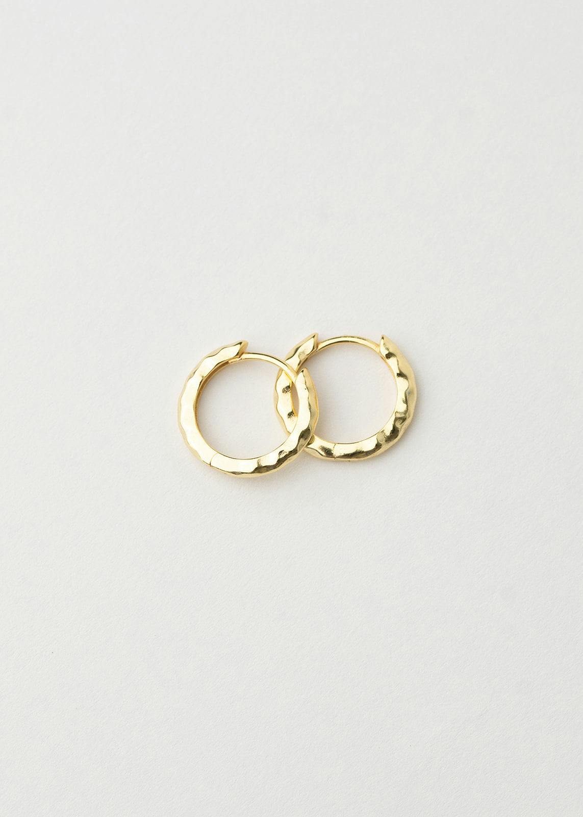 Hammered Gold Hoops