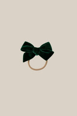 Hair Bows in Emerald Velvet