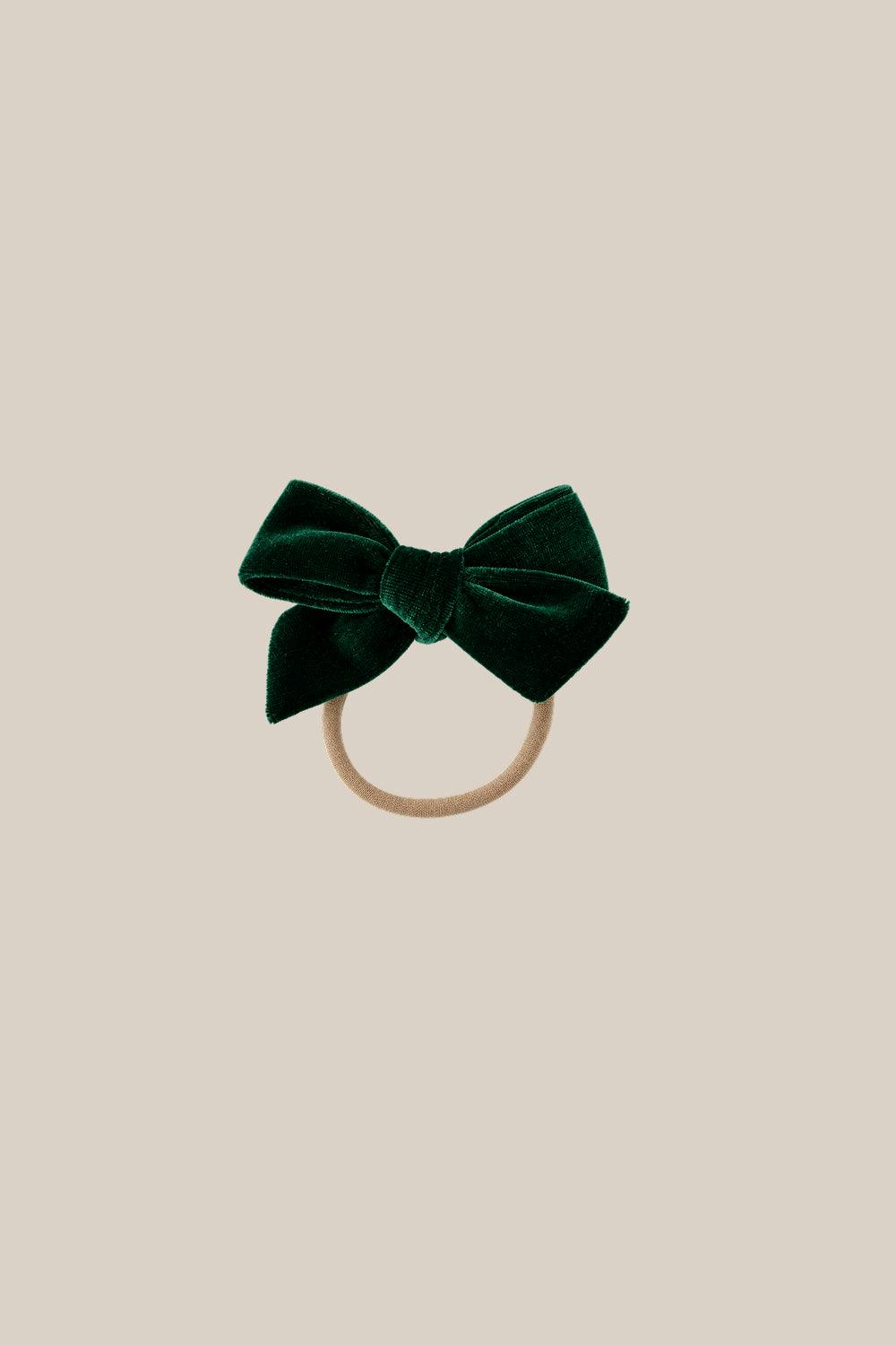 Hair Bows in Emerald Velvet