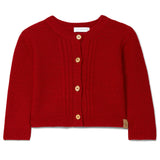 LARANJINHA Jewel Neck Baby Cardigan - Red