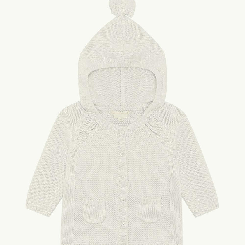 Bo Cable Knit Pram Cardigan - Milky White