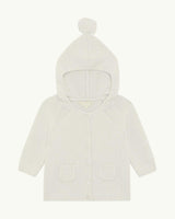 Bo Cable Knit Pram Cardigan - Milky White