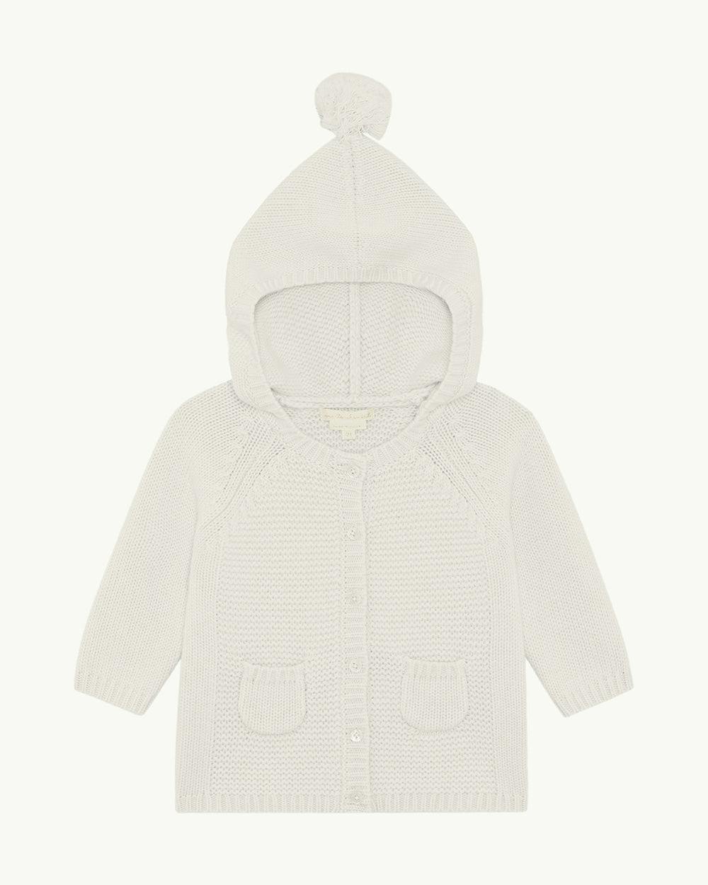Bo Cable Knit Pram Cardigan - Milky White
