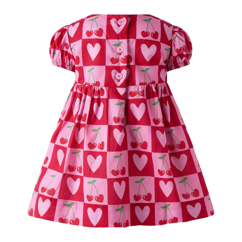 Cherry Heart Bow Dress and Bloomers