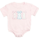 Floral Bunny Patch Easter Short Sleeve Romper - Ballet