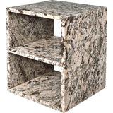 Sloane 20" Modern Natural Marble Handmade Rectangular 2-Shelf End Table