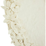 Handmade Felted Wool Overlapping Flowers Border Cream Christmas Tree Skirt 26"/48"/64"/72"