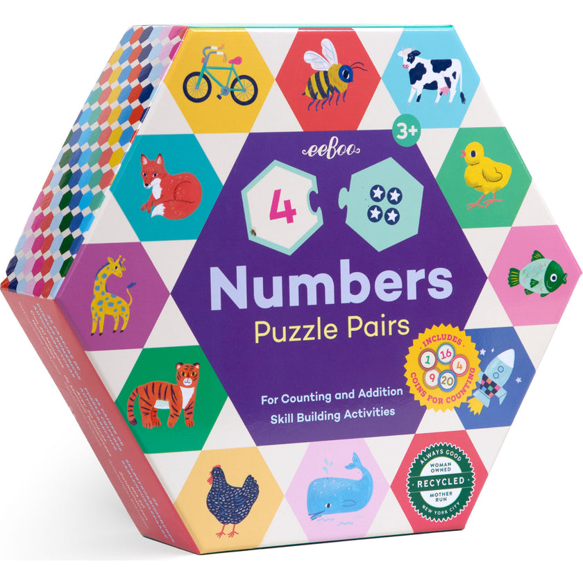 Hexagon Puzzle Pairs: Numbers