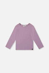 Brushed Rib Crew Neck Top Violet