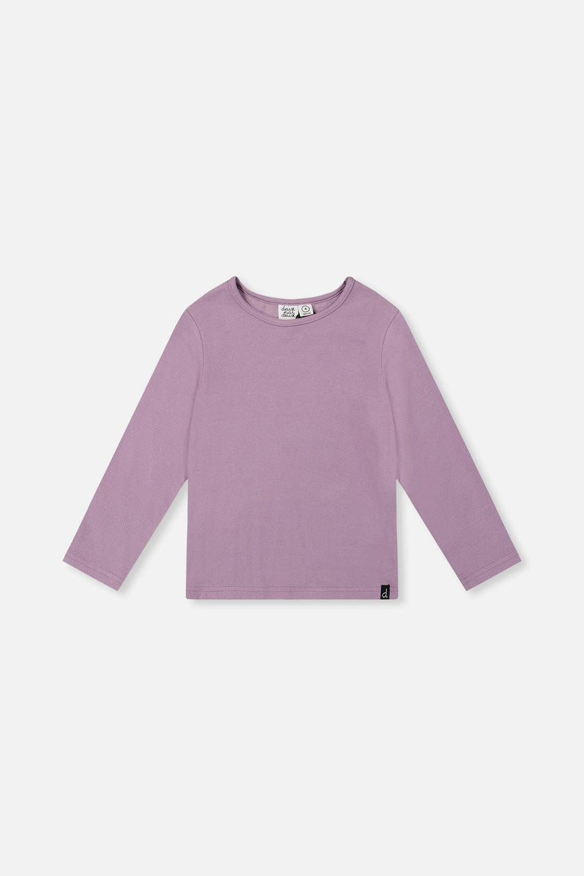 Brushed Rib Crew Neck Top Violet