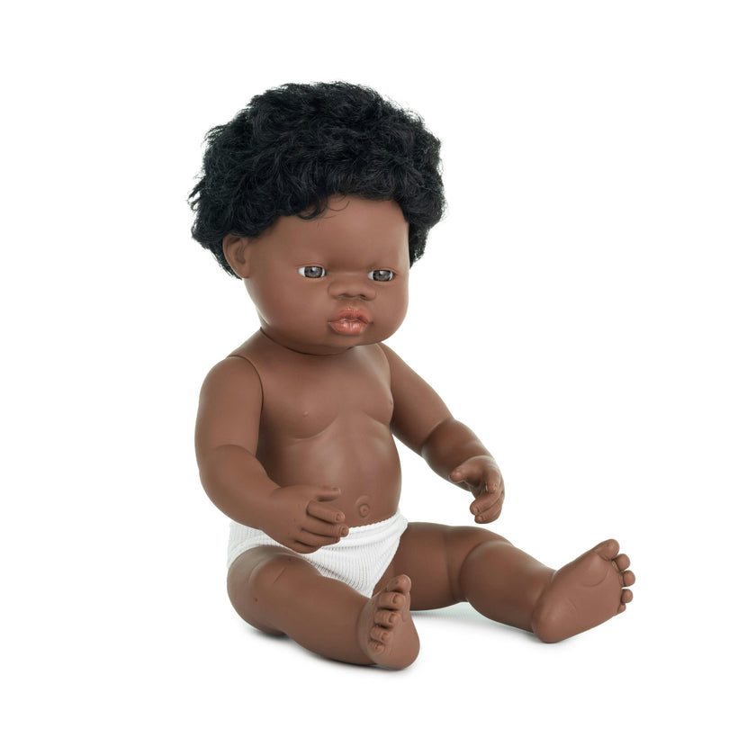 Baby Boy Doll with Dark Skin 15 inch
