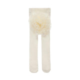 Cream Ruffle Pom Tail Tights