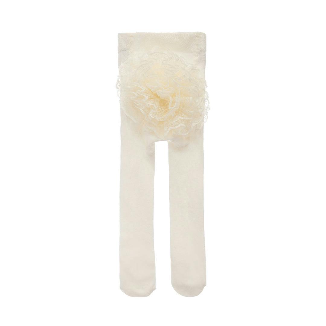 Cream Ruffle Pom Tail Tights
