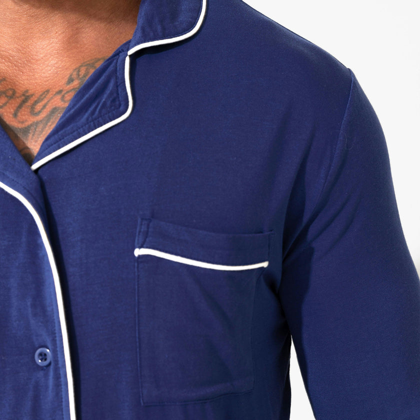 Starry Night Blue Bamboo Men's Pajama Set