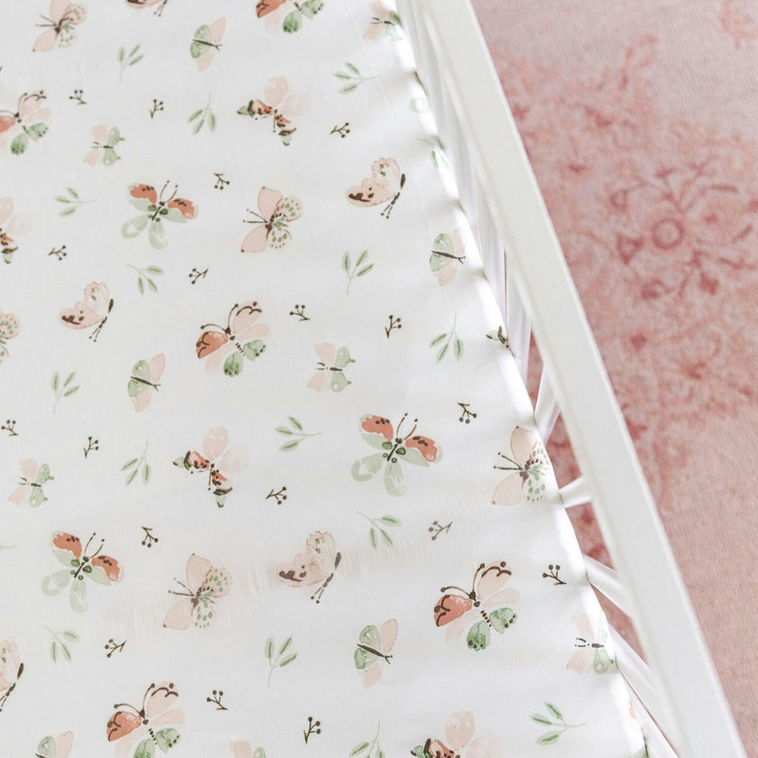Parker Fitted Crib Sheet (Butterfly)