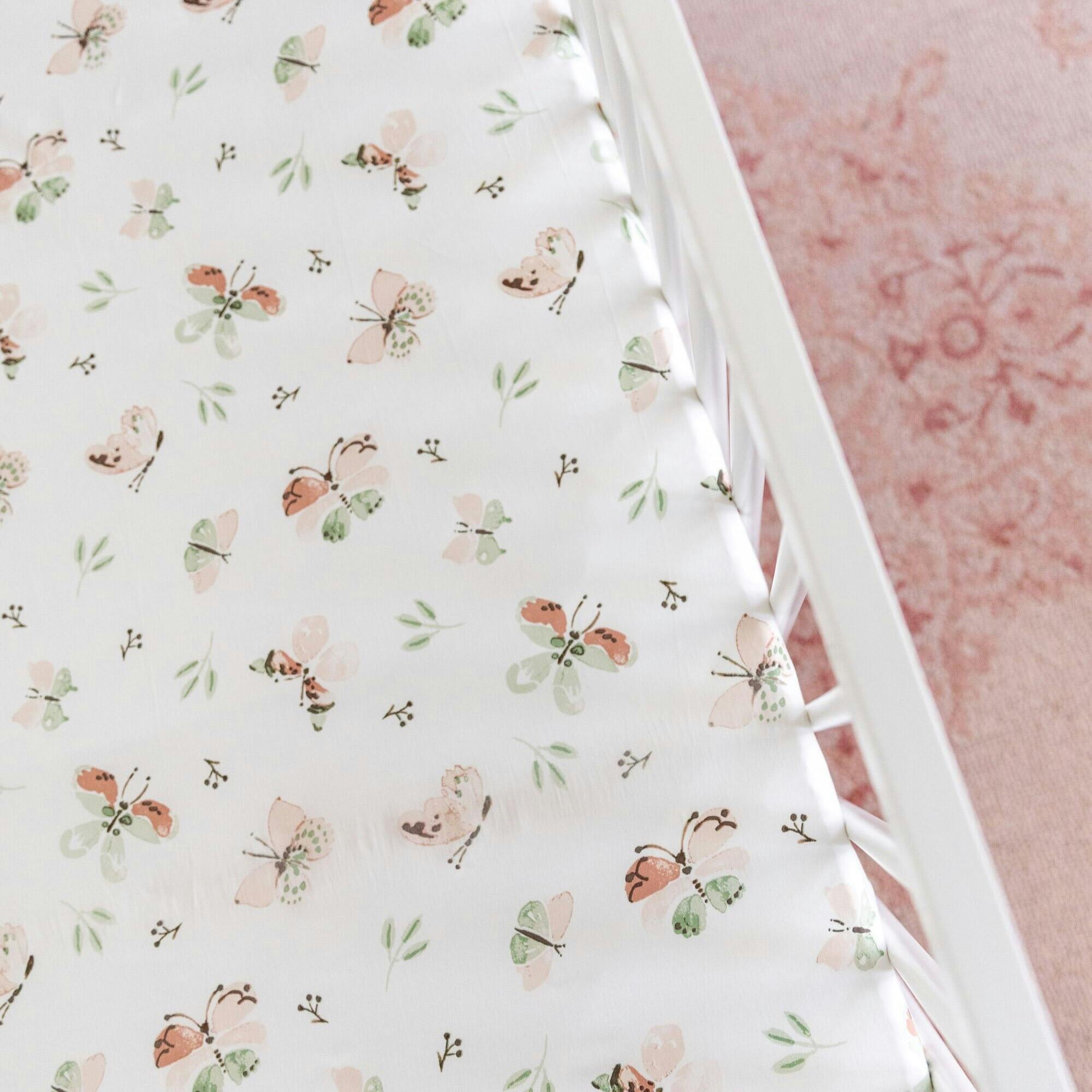 Parker Fitted Crib Sheet (Butterfly)