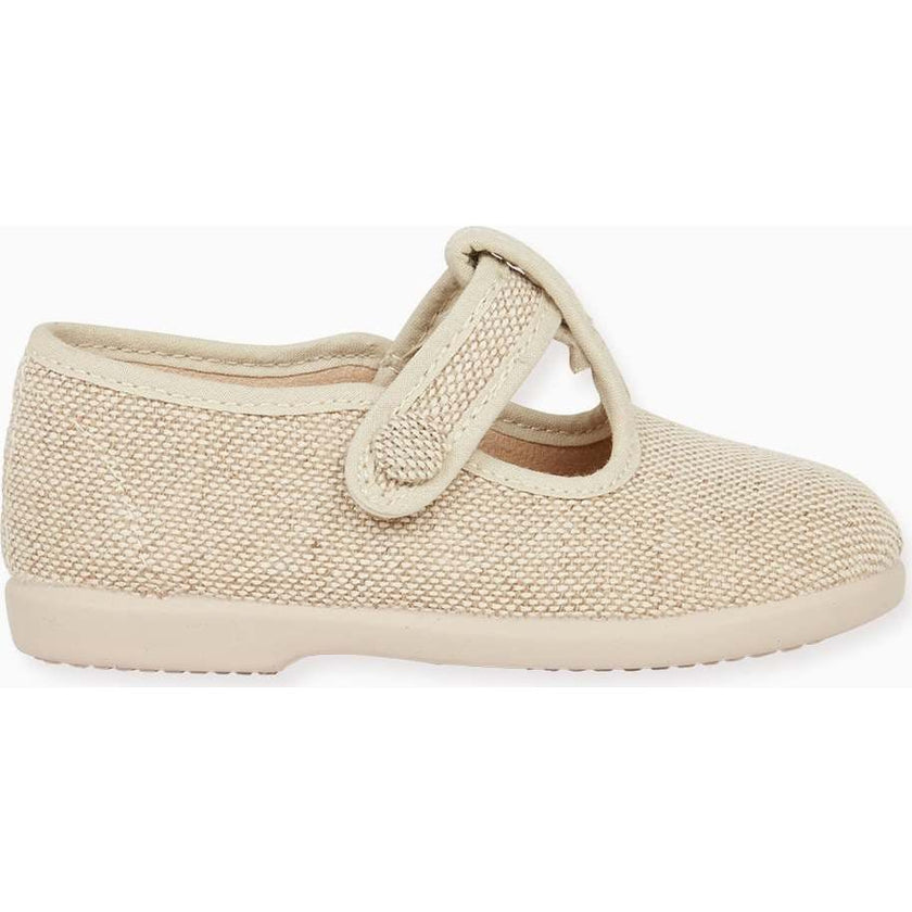Pedro Canvas Baby T-Bar Espadrille