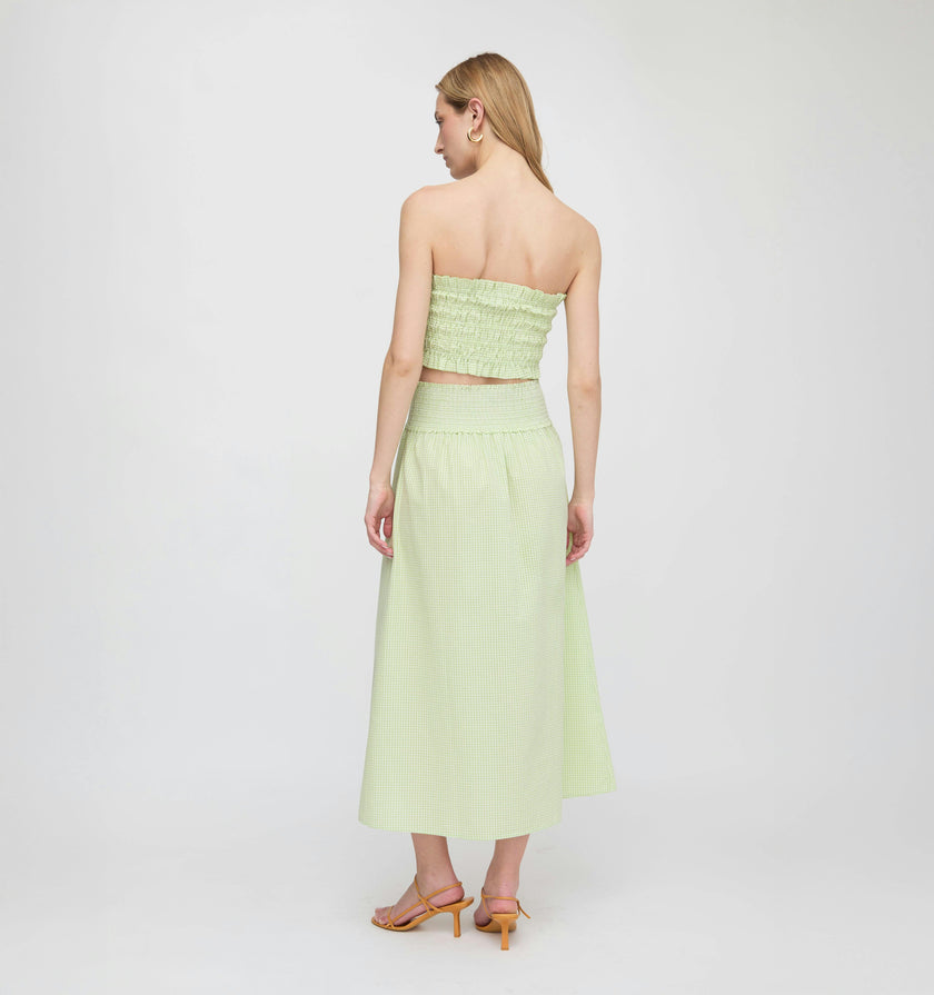 The Delphine Nap Skirt - Lime Gingham