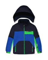Two Piece Play Snowsuit Royal Blue And Green Colorblock