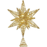 15-Inch Twinkling LED Gold Starburst Tree Topper