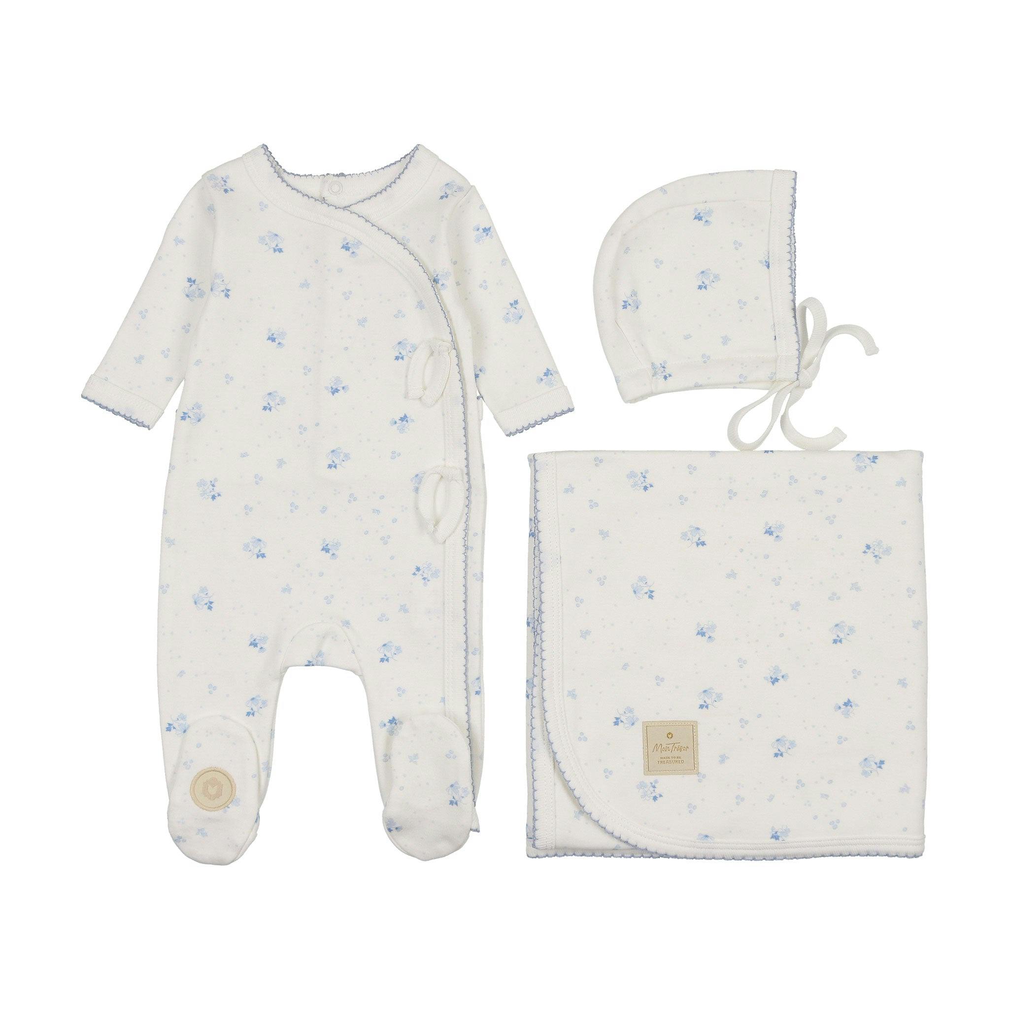 Scattered Blossoms Layette Set Barely Pink