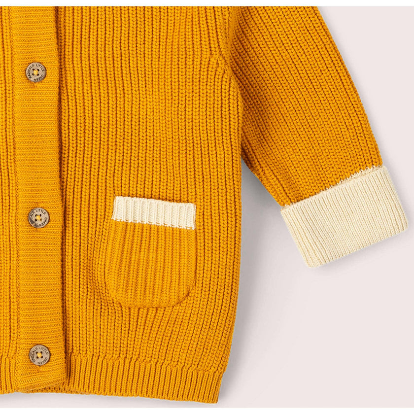 Golden Ochre Snuggly Knitted Cardigan, Gold